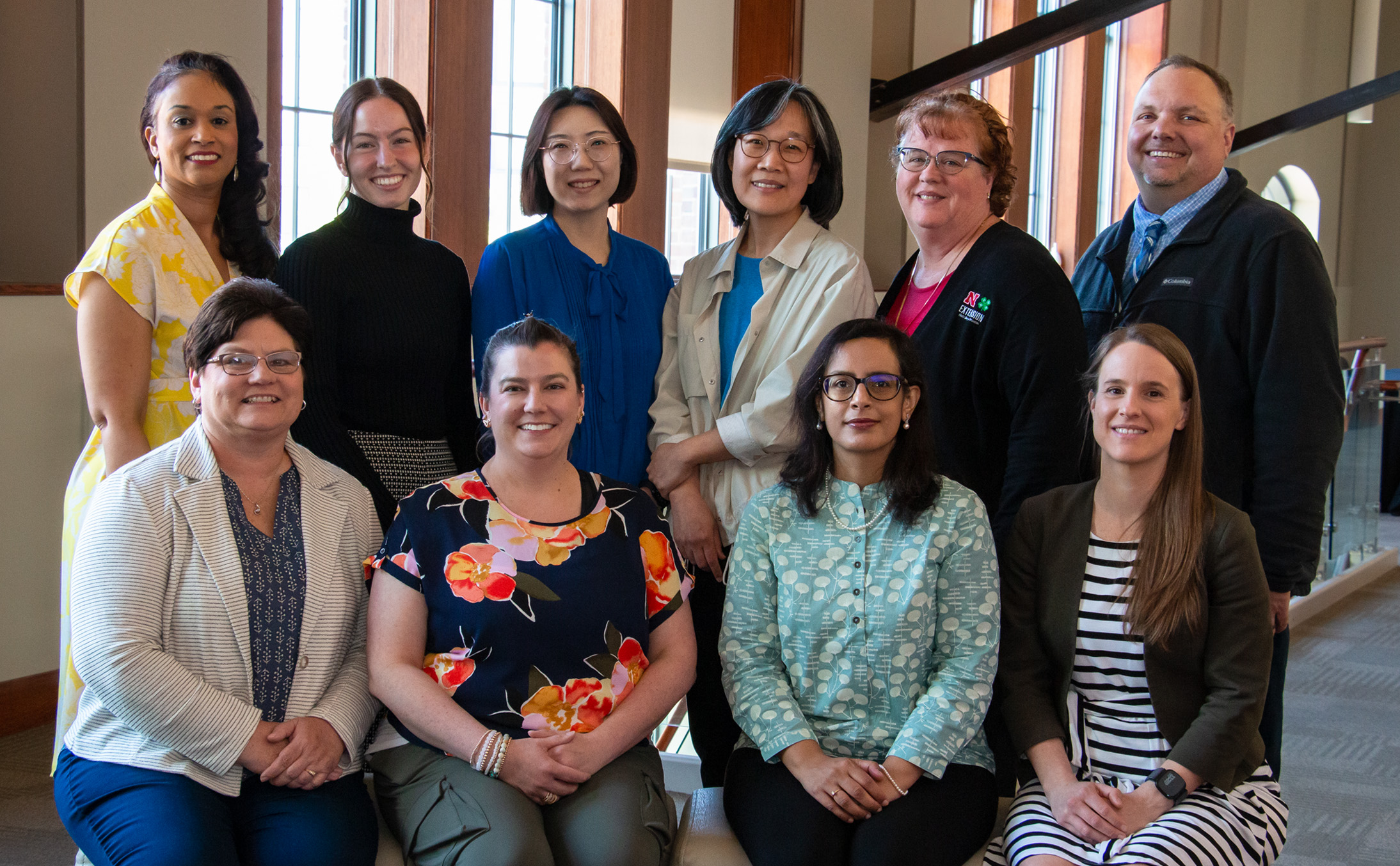 The project’s research team includes, front row, from left: Lisa Poppe, Sarah Paulos, Deepika Menon and Christine Wittich. Back row, from left: Marianna Burks, Maddie Pieper, HyeonJin Yoon, Soo-Young Hong, LaDonna Werth and Doug Golick.